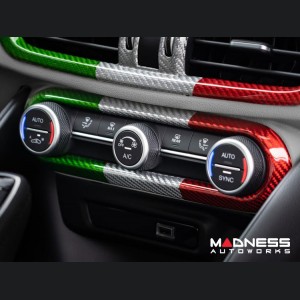 Alfa Romeo Giulia Air Conditioning Dash Bezel - Carbon Fiber - Pre '20 - Italian Theme